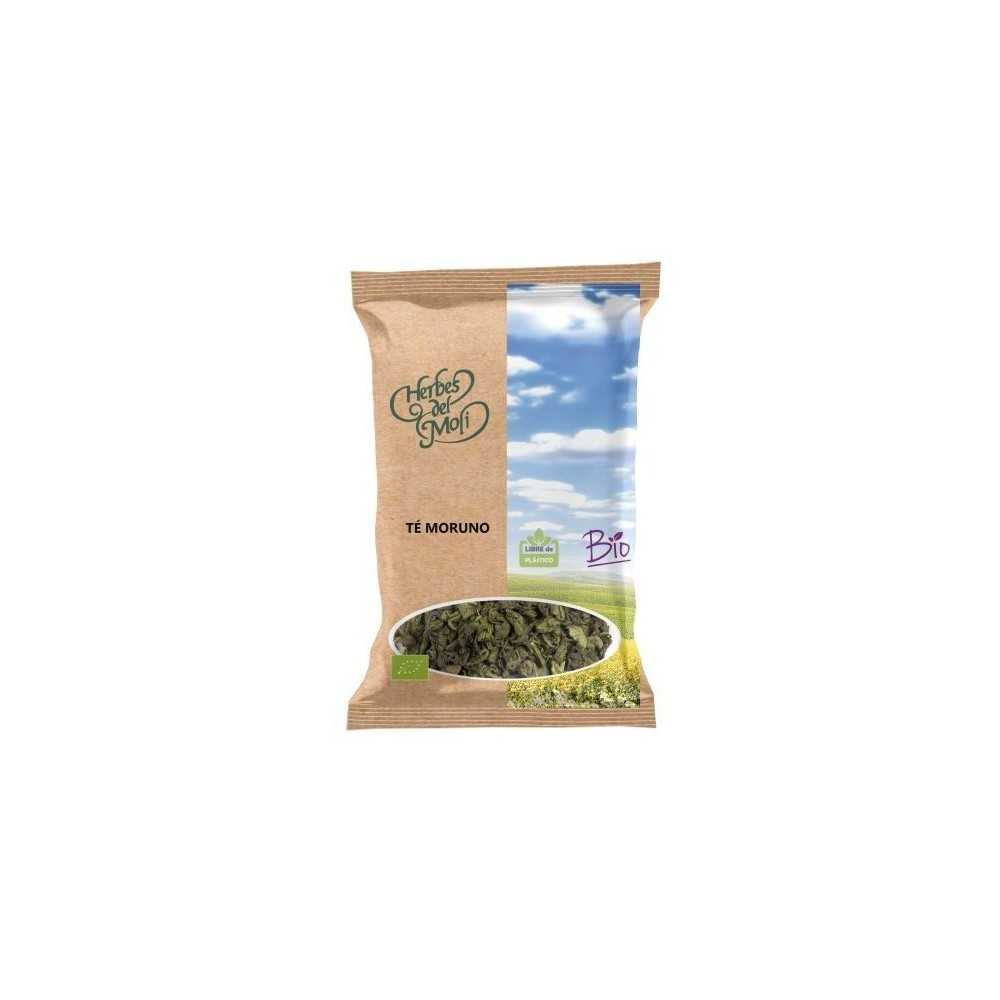 té verde moruno ecológico en hoja