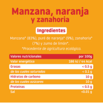 Tarrito de Manzana, naranja y zanahoria Eco 130gr Smileat
