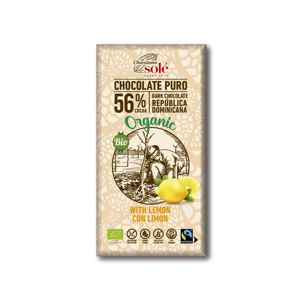 Chocolate 56% con Limón Eco 100Gr Chocolates Solé