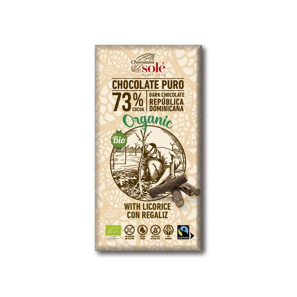 Chocolate 73% con Regaliz Eco 100gr Chocolates solé