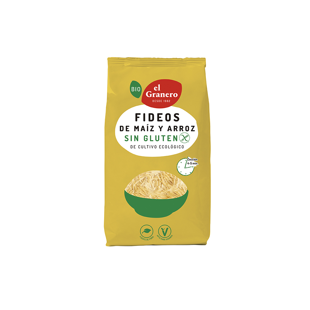 Fideos de Arroz y Maíz Eco 500gr El Granero