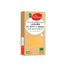 PASTA LAMINA PARA LASAÑA DE MAIZ Y ARROZ ECO S/G 250gr EL Granero