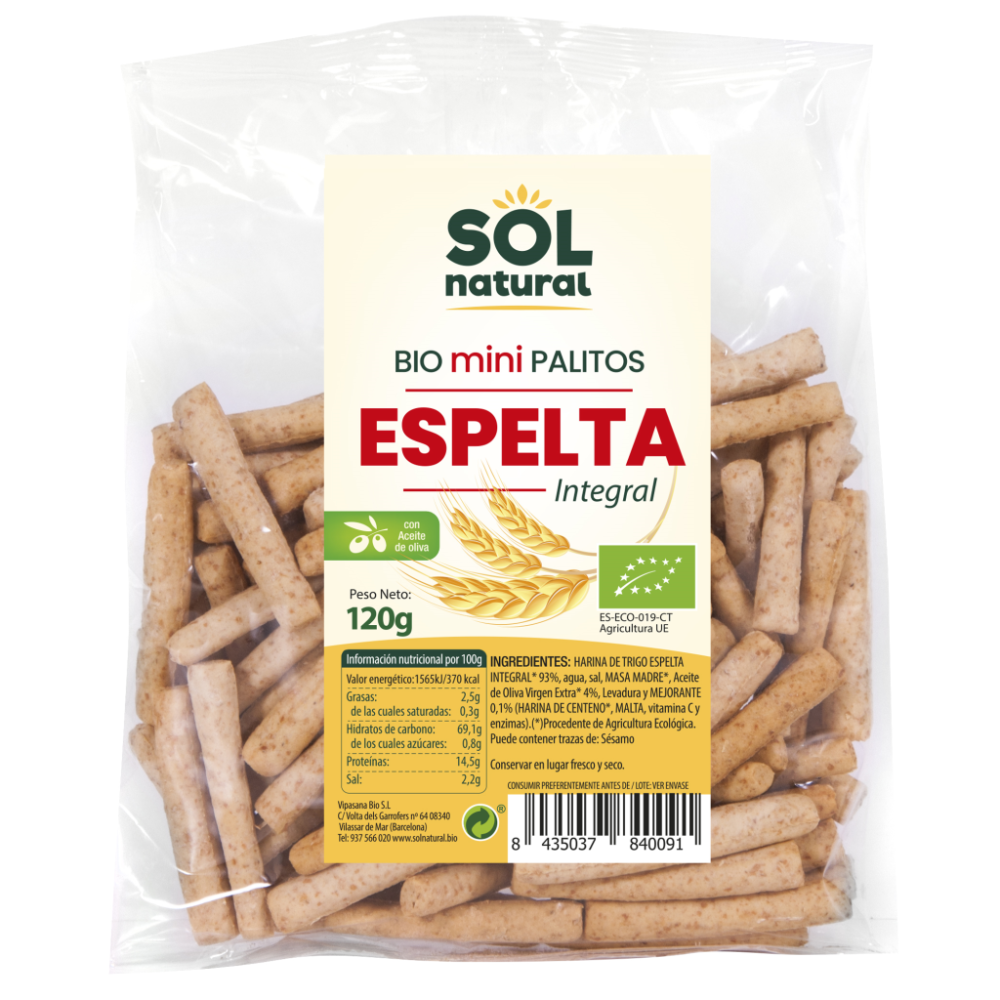 PALITOS ESPELTA INT. ECO 120gr Sol Natural