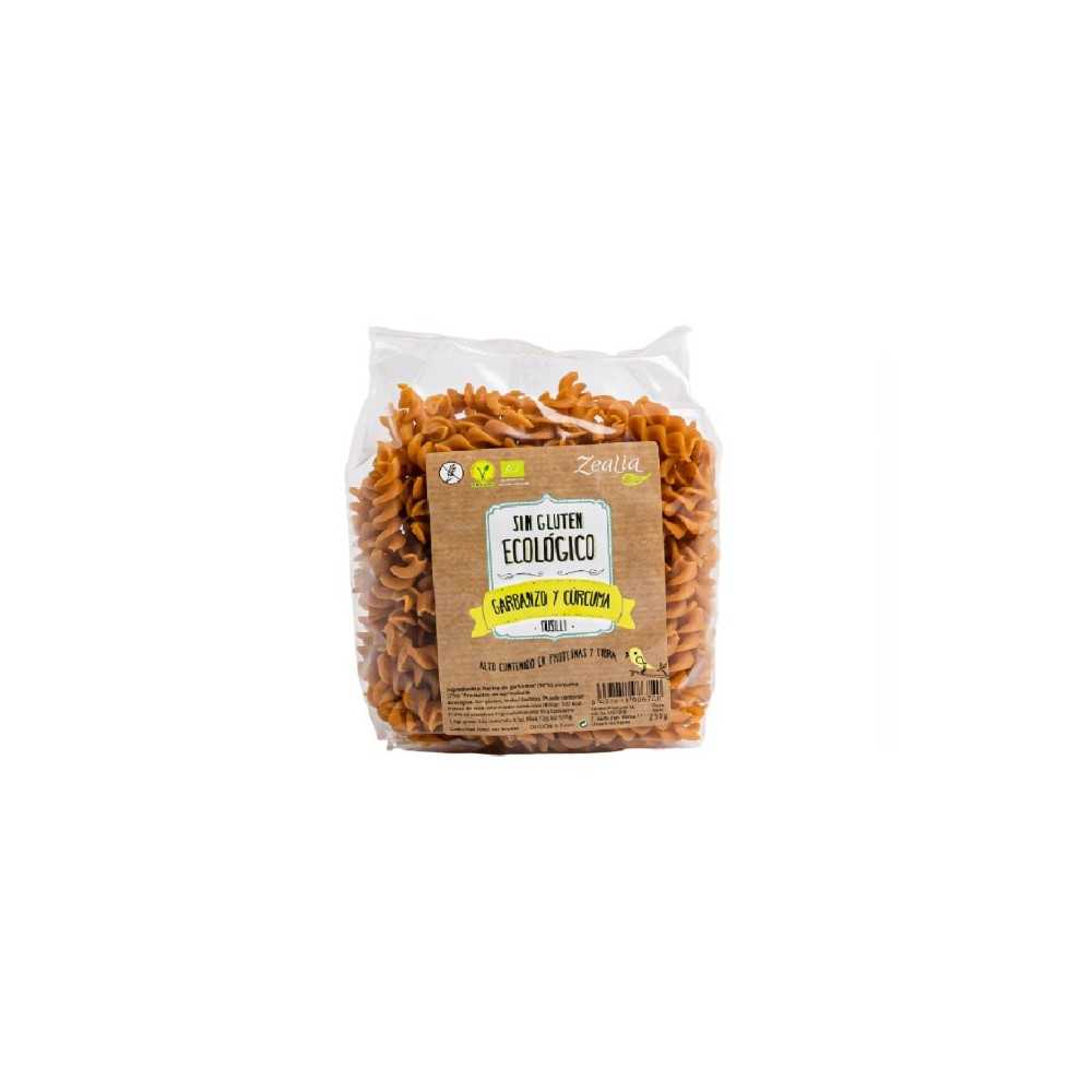 FUSILI DE GARBANZO Y CÚRCUMA S/G ECO, 250gr Zealia