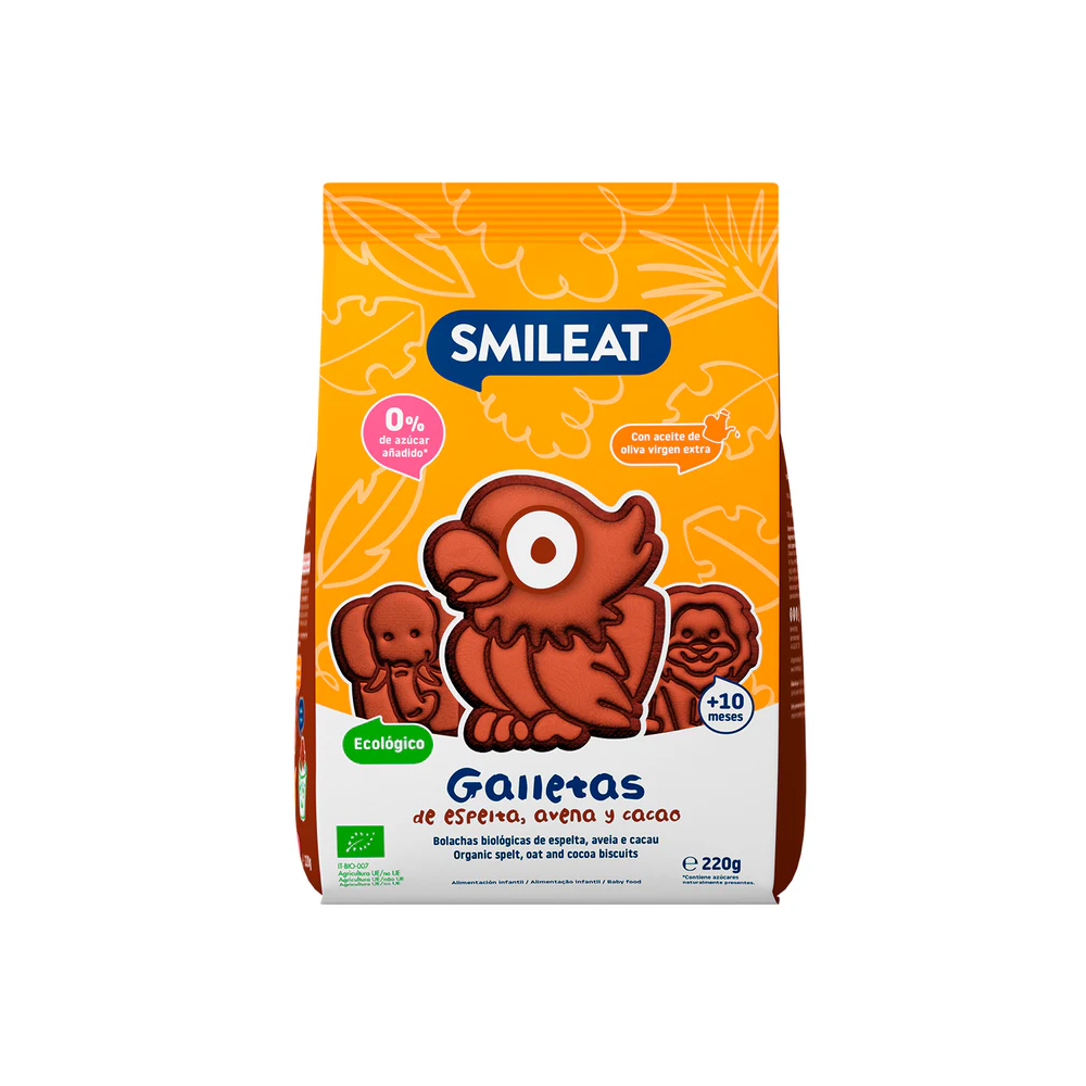 GALLETITA DE ESPELTA, AVENA Y CACAO ECO 220gr Smileat