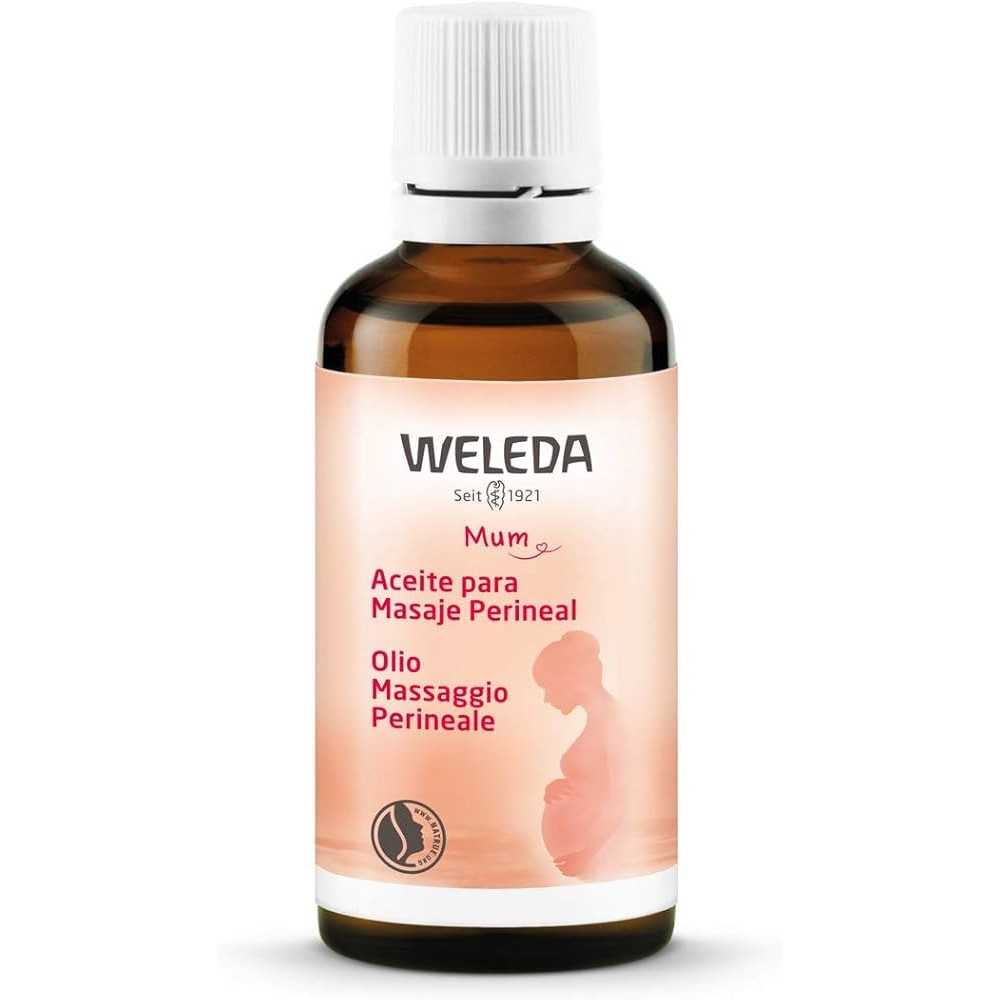 frasco de aceite masaje perineal embarazo weleda