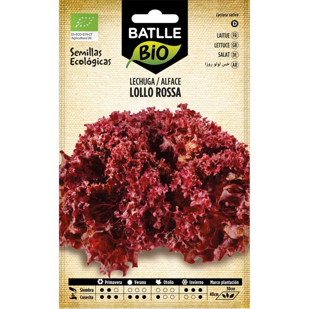 Semilla de Lechuga Lollo Rossa Eco Batlle - Bolsa