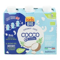 Pack de 3 bebidas vegetales de coco Isola Bio 250ml