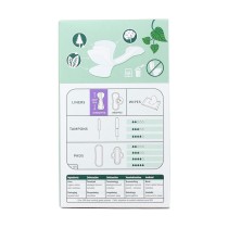 parte trasera Caja de protectores diarios biodegradables