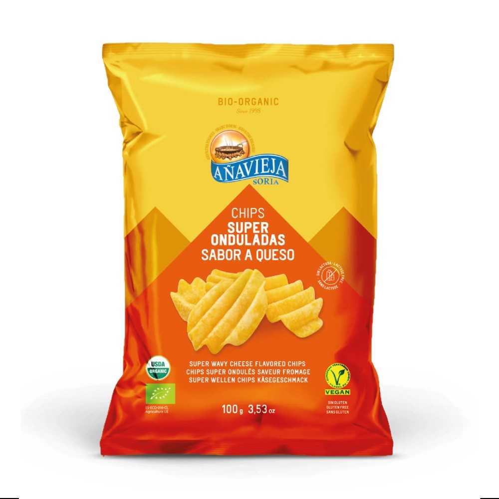 bolsa Patatas fritas onduladas sabor queso ecológicas