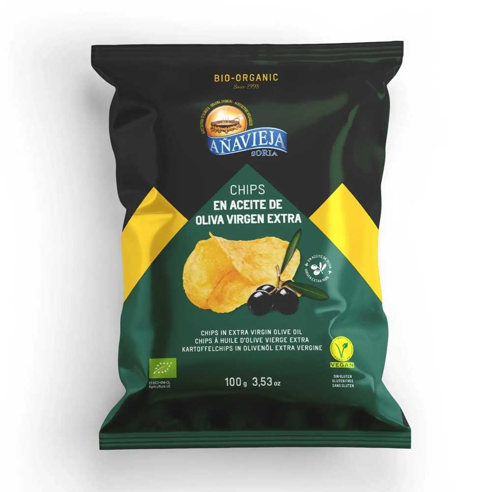 bolsa de Patatas fritas en aceite de oliva virgen extra ecológicas