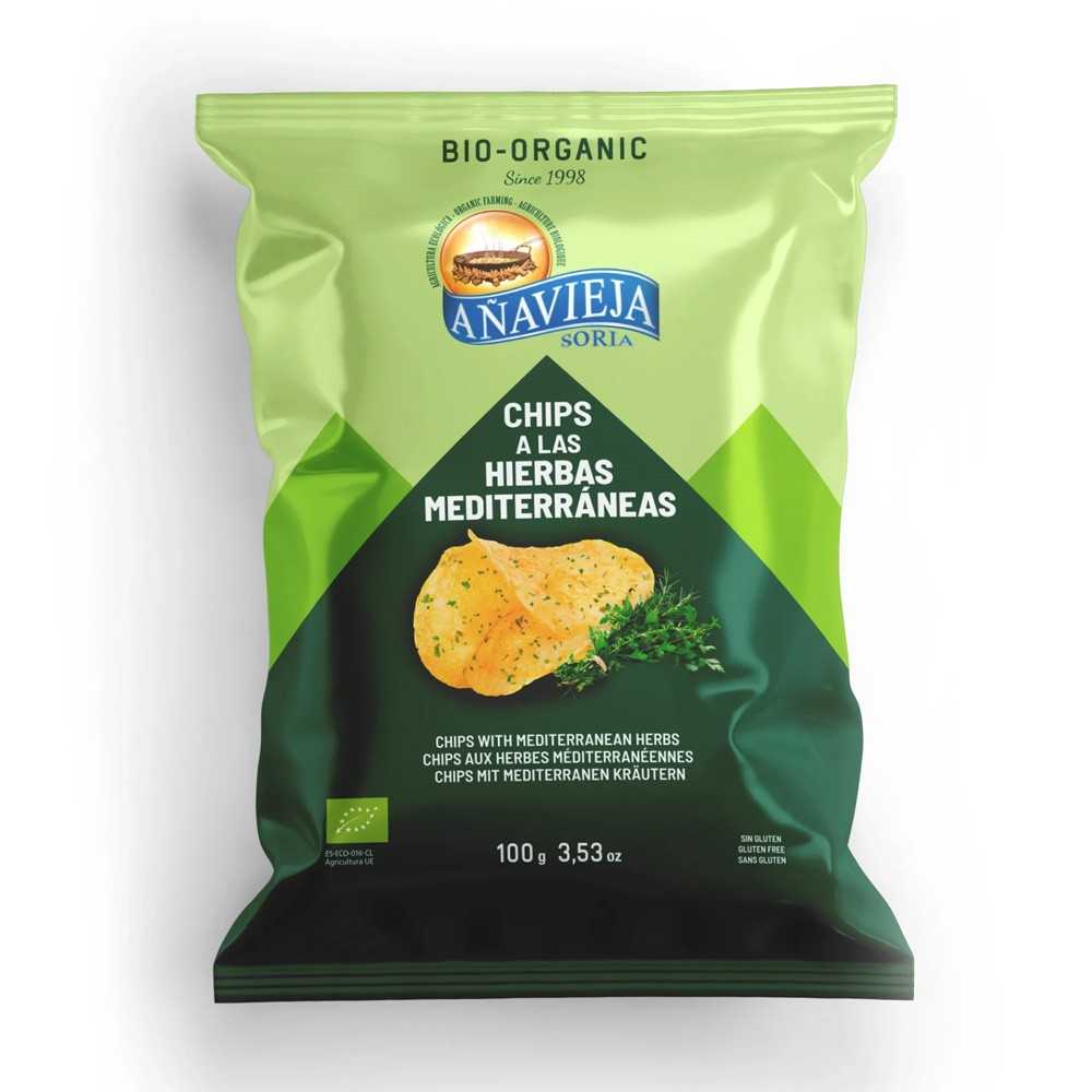 Bolsa de Patatas Fritas con Hierbas Mediterráneas Añavieja 100g Bolsa de Patatas Fritas con Hierbas Mediterráneas Añavieja 100g