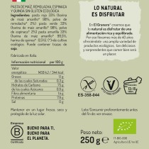 pasta ecológica con quinoa y verduras información nutricional el granero 250gr
