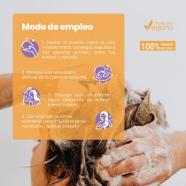aplicación diaria del champú vegano sobre cabello normal