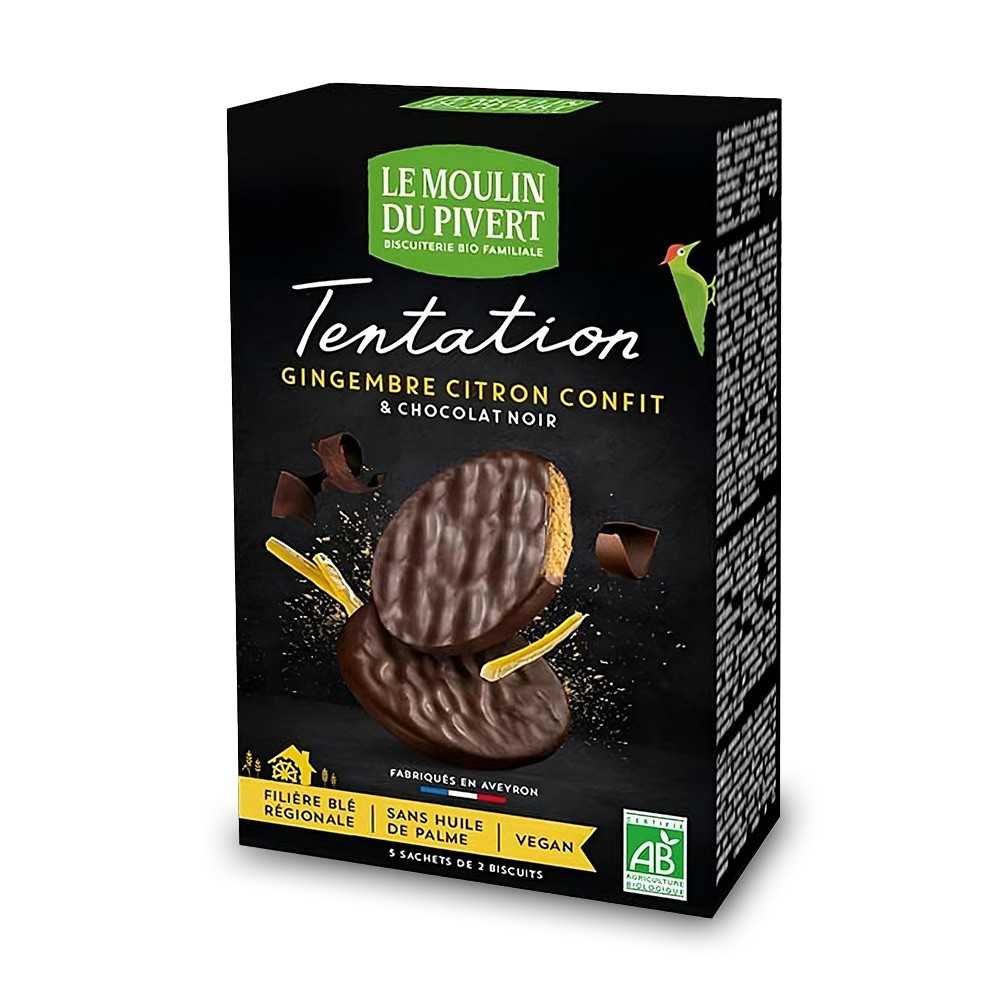 Galletas de Chocolate Negro, Jengibre Y Limón Eco 130g Le Moulin De Pivert