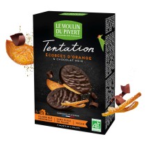 presentación decorativa Galletas ecológicas de chocolate y naranja