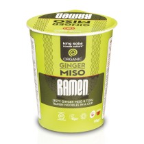 Vaso de sopa miso con jengibre