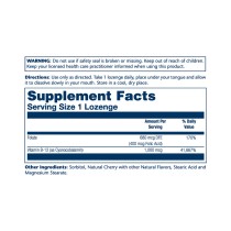 información etiqueta Vitamina B12 con ácido fólico Solaray 1000 mcg