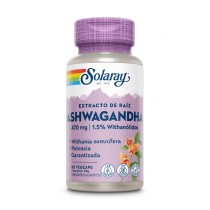 envase de ashwagandha Solaray 60 cápsulas