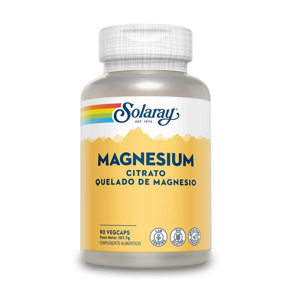 Envase de Magnesium Solaray 90 cápsulas vegano