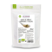 Sopa de arroz integral con verduras y alga wakame Algamar eco