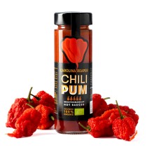 Frasco de salsa Carolina Reaper ecológica 150g con pimientos carolina reaper ecológicos