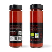 parte de atrás Frasco de salsa Sriracha ecológica Chilipum 150g