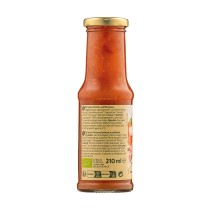 Parte de atrás con certificado ecológico de botella de Salsa barbacoa Naturata