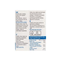 información nutricional Envase de nata ligera bio Ecolife 200ml