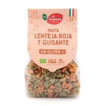 Pasta de lenteja roja y guisantes sin gluten eco 250g El Granero