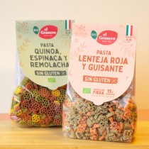 Pasta de lenteja roja y guisantes sin gluten eco 250g El Granero