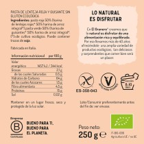 Pasta de lenteja roja y guisantes sin gluten eco 250g El Granero
