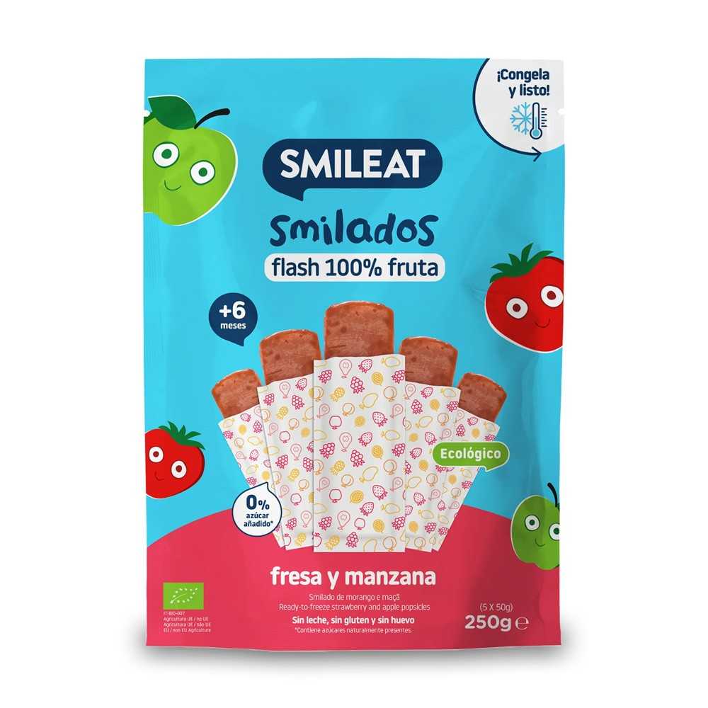 Smilado de fresa y manzana ecológico Smileat