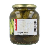 etiqueta con ingredientes Tarro de pepinillos agridulces bio Machandel