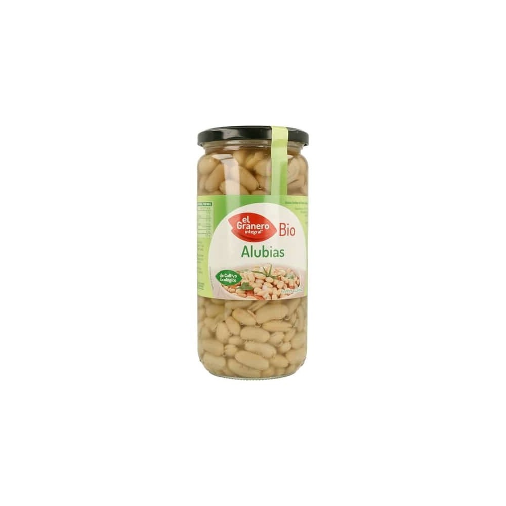 Frasco de Alubias Blancas Cocidas Eco 450gr El Granero