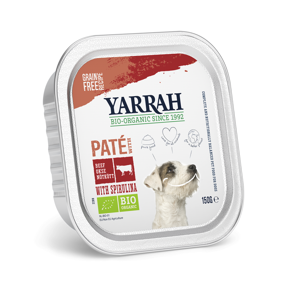 TARRINA PERRO TERNERA ECO 150gr Yarrah