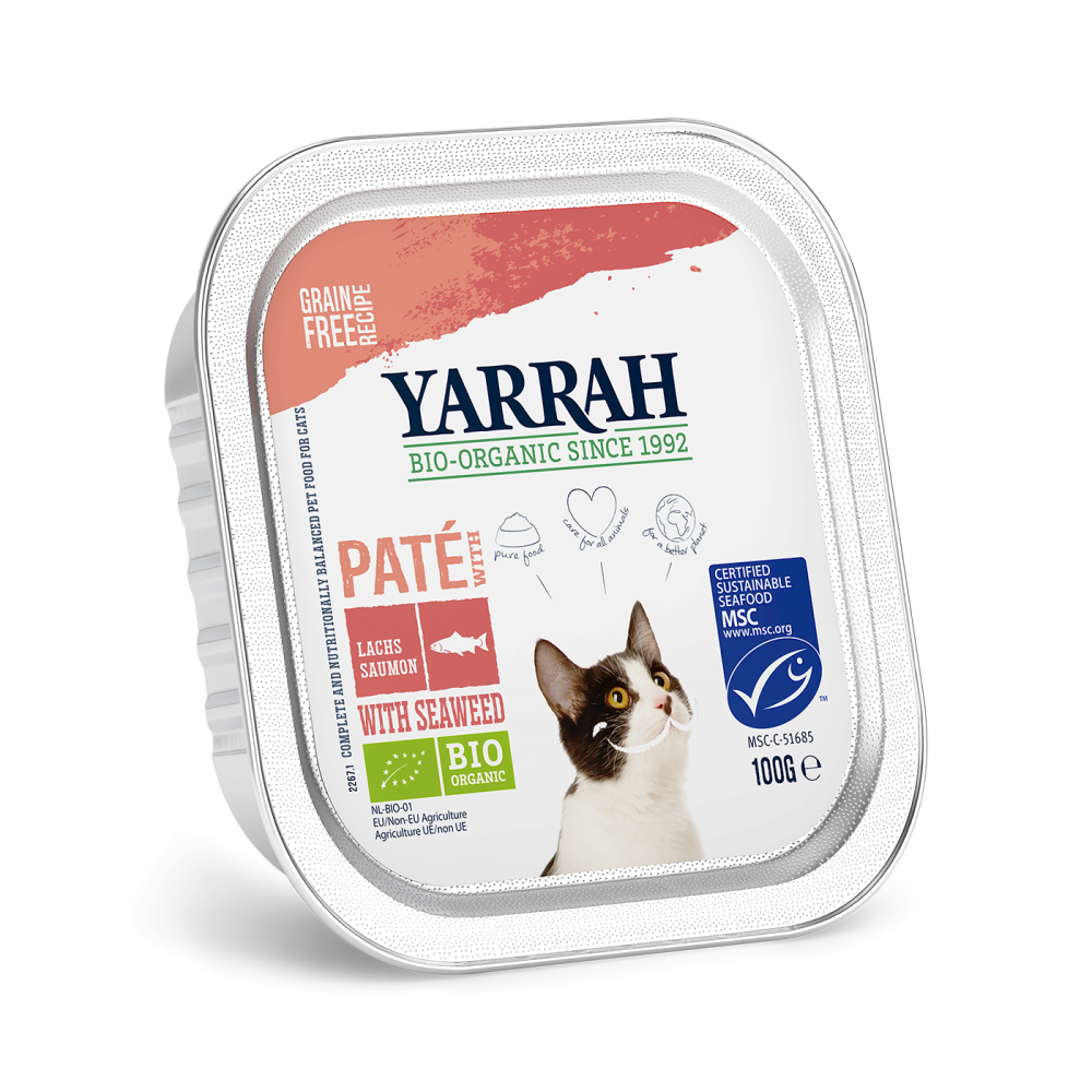 TARRINA GATOS SALMON ECO 100gr Yarrah
